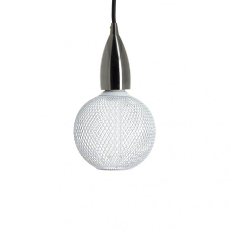 Ampoule Déco Cage Boule Blanc, culot E27, Hologramme, Blanc chaud