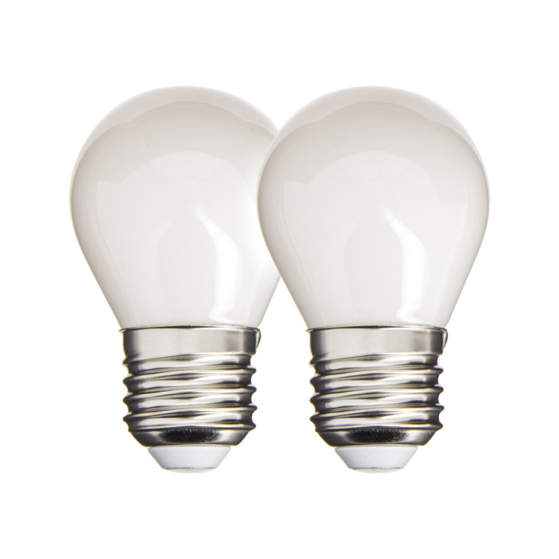 Lot de 2 ampoules Filament LED P45 Opaque, culot E27, 470 Lumens, équivalence 40W, 2700 Kelvins, Blanc chaud