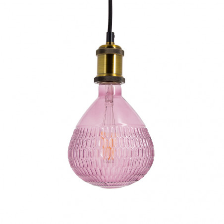 Ampoule LED déco Ballon Rose, culot E27, 4W cons., 300 lumens, lumière blanc chaud