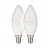 Pack de 2 Ampoules LED (Flamme), culot E14, conso. 2,8W (eq. 25W), 250 lumens, blanc chaud