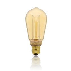 Ampoule LED déco Hologramme EDISON au verre ambré, culot E27, 4W cons., 200 lumens, lumière blanc chaud
