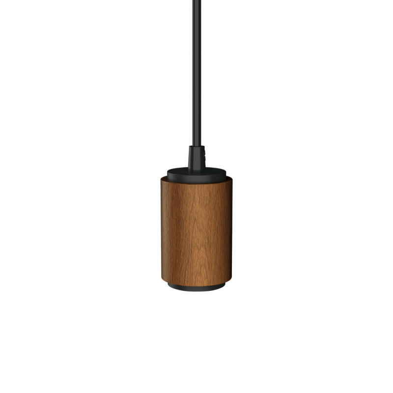 Suspension douille effet bois, culot E27, câble de 120cm, IP20