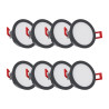 Pack de 8 spots LED intégrées CCT IP54 conso. 4W 345 lumens Noir