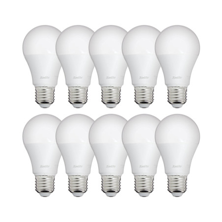 Lot de 10 Ampoules LED A60, culot E27, 9W cons. (60W eq.), lumière Blanc Neutre