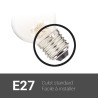 Lot de 2 ampoules Filament LED P45 Opaque, culot E27, 806 Lumens, conso. 9W (eq. 60W), 4000K, Blanc Neutre