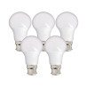 Lot de 5 ampoules LED culot B22, conso. 9W (équivalent 60W), 806 lumens, blanc neutre
