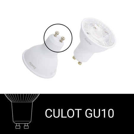 Plafonnier GU10 50W 2700K Rond large Noir