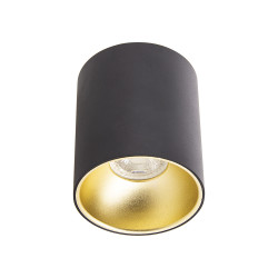 Plafonnier rond noir et or...