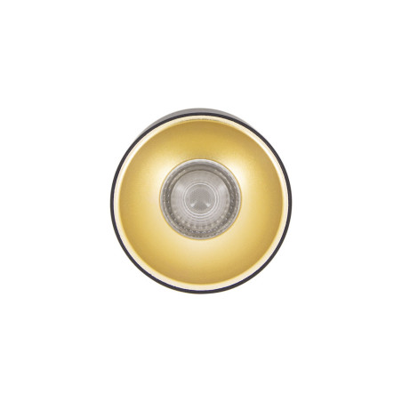 Plafonnier rond noir et or en saillie, ampoule incluse, culot GU10, 345 Lumens, conso. 5W (eq. 50W), 2700 K, Blanc chaud