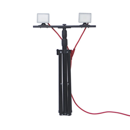 Projecteur de Chantier LED sur Pied, Filaire, x2 Projecteurs, 40 W, 2800 Lumens