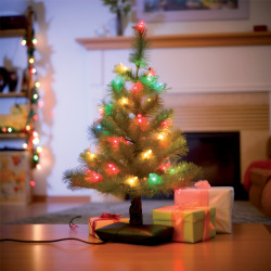 Sapin de Noël avec guirlande connectée 60cm, Effet naturel, Synchronisation sonore RVB