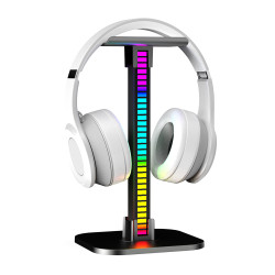 Support de casque avec barre lumineuse LED RVB Digital, Synchronisation sonore, rechargeable USB