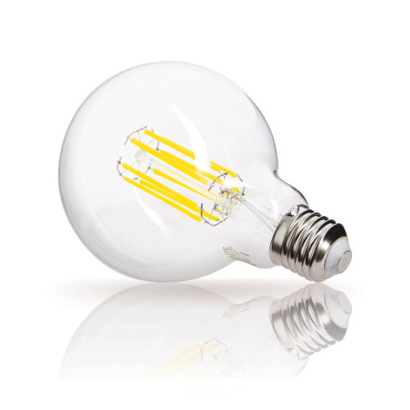 Ampoule à filament LED G95, culot E27, 4,9W (eq. 75W), 1055 lumens, Blanc chaud, Classe A