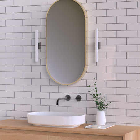 Applique murale LED S14 chromée, 450 lumens, Blanc chaud