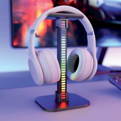 Support de casque avec barre lumineuse LED RVB Digital, Synchronisation sonore, rechargeable USB