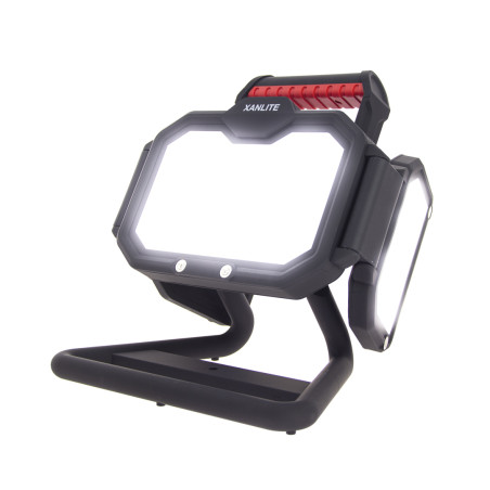 IP54 LED spotlight, 4000 lumens, 3 swivel heads, 3 modes, 10h runtime, Cool White, USB-C rechargeable