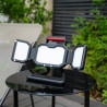 IP54 LED spotlight, 4000 lumens, 3 swivel heads, 3 modes, 10h runtime, Cool White, USB-C rechargeable