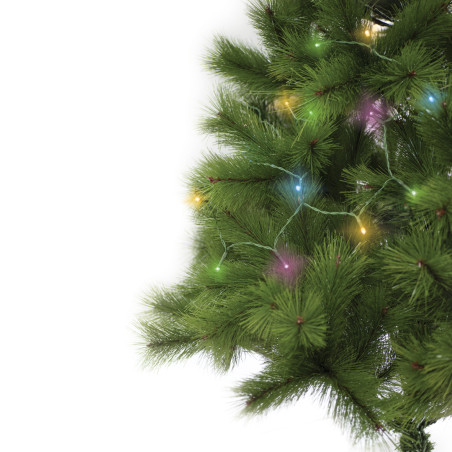 Sapin de Noël avec guirlande connectée 150cm, Effet naturel, Synchronisation sonore RVB