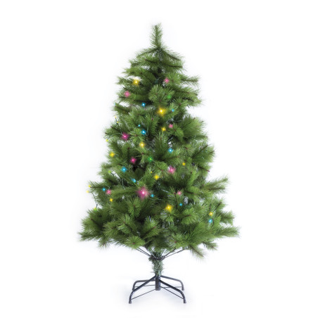 Sapin de Noël avec guirlande connectée 150cm, Effet naturel, Synchronisation sonore RVB