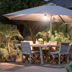 Lanterne LED à suspendre, Solaire hybride, 250 lumens, Blanc neutre, Noir