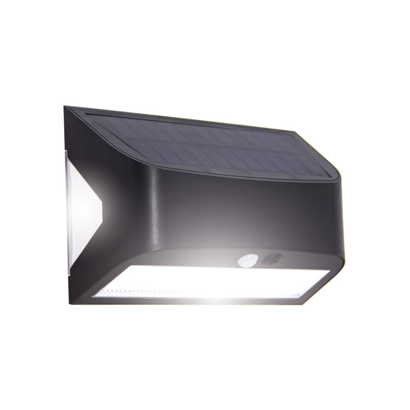 Applique murale hybride Solaire / USB, 700 Lumens, IP54, 3 modes d'éclairage, 10h d'autonomie