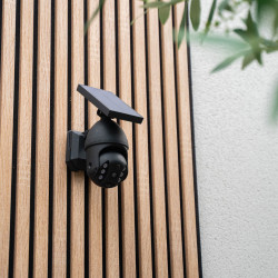 Projecteur Caméra factice solaire IP65, 250 lumens, détecteur de mouvement, Noir