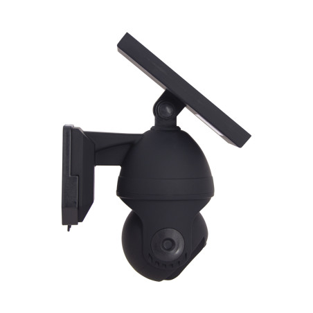 Projecteur Caméra factice solaire IP65, 250 lumens, détecteur de mouvement, Noir