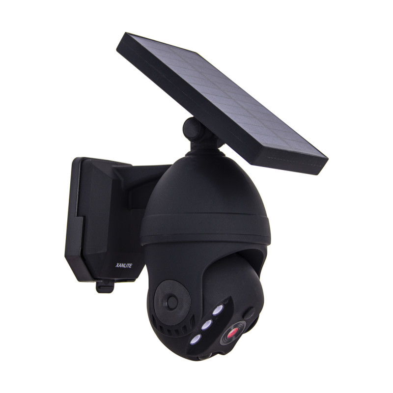 Projecteur Caméra factice solaire IP65, 250 lumens, détecteur de mouvement, Noir