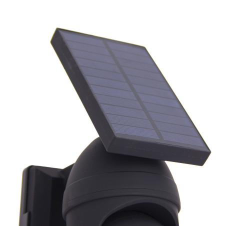 Projecteur Caméra factice solaire IP65, 250 lumens, détecteur de mouvement, Noir