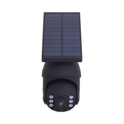 Projecteur Caméra factice solaire IP65, 250 lumens, détecteur de mouvement, Noir