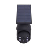 Projecteur Caméra factice solaire IP65, 250 lumens, détecteur de mouvement, Noir
