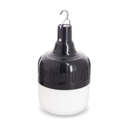 Lanterne LED à suspendre, Solaire hybride, 250 lumens, Blanc neutre, Noir