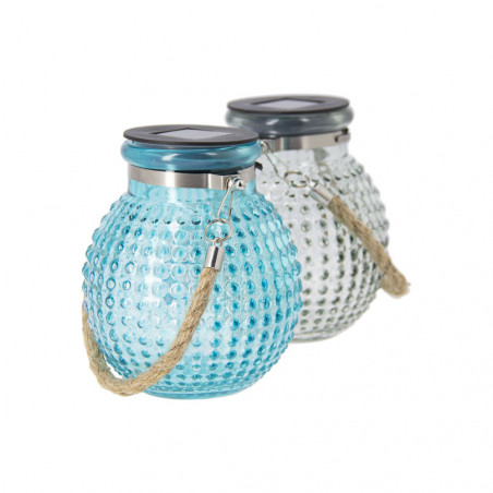 copy of Lanterne Solaire Boule IP44 - Finition verre teinté - Bleu ou Gris