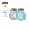 copy of Lanterne Solaire Boule IP44 - Finition verre teinté - Bleu ou Gris