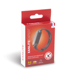 Bracelet anti-moustique à ultrason, Rechargeable USB, Noir