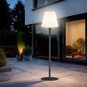 Lampadaire hybride solaire LED IP44, rechargeable USB-C, 650 lumens, 185cm, CCT & Dimmable, Noir