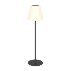 Lampadaire hybride solaire LED IP44, rechargeable USB-C, 650 lumens, 185cm, CCT & Dimmable, Noir