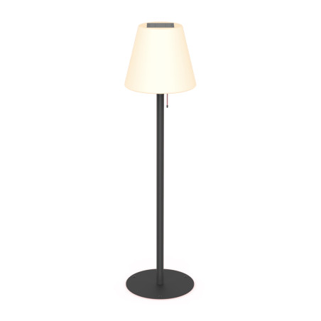 Lampadaire hybride solaire LED IP44, rechargeable USB-C, 650 lumens, 185cm, CCT & Dimmable, Noir