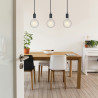 Suspension 3 douilles noire métal, culot E27, câble de 150cm réglable, IP20