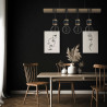 Suspension 4 douilles bois, culot E27, câble de 80cm et 60cm réglables, IP20