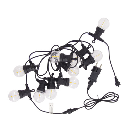 Guirlande lumineuse LED 5m 230V extensible IP44, 10 boules P45