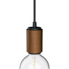 Suspension douille effet bois, culot E27, câble de 120cm, IP20
