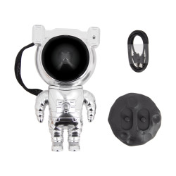 Veilleuse projecteur LED SilverLite, finition chromée, rechargeable USB, câble 100 cm
