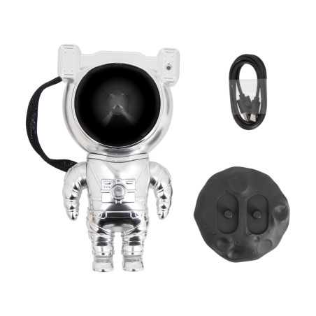 Veilleuse projecteur LED SilverLite, finition chromée, rechargeable USB, câble 100 cm