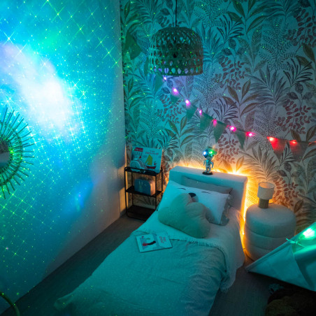Veilleuse projecteur LED SilverLite, finition chromée, rechargeable USB, câble 100 cm