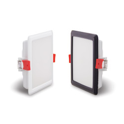 Spot encastrable LED carré, extra plat, cons. 6W, 800 lumens, CCT, Plusieurs coloris