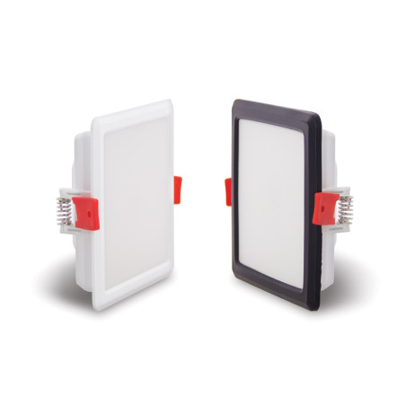Spot encastrable LED carré, extra plat, cons. 6W, 800 lumens, CCT, Plusieurs coloris