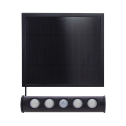 Réglette solaire LED IP65, 1000 lumens, panneau solaire déporté, détecteur de mouvement, Noir