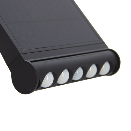 Réglette solaire LED IP65, 1000 lumens, panneau solaire déporté, détecteur de mouvement, Noir