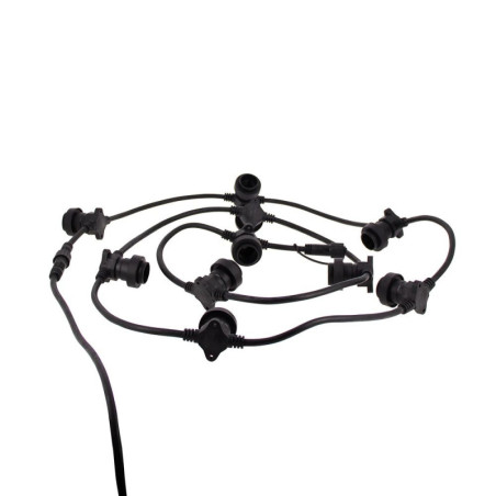 Guirlande LED 10M extensible, 10 douilles, compatible ampoules E27 (non incluses)